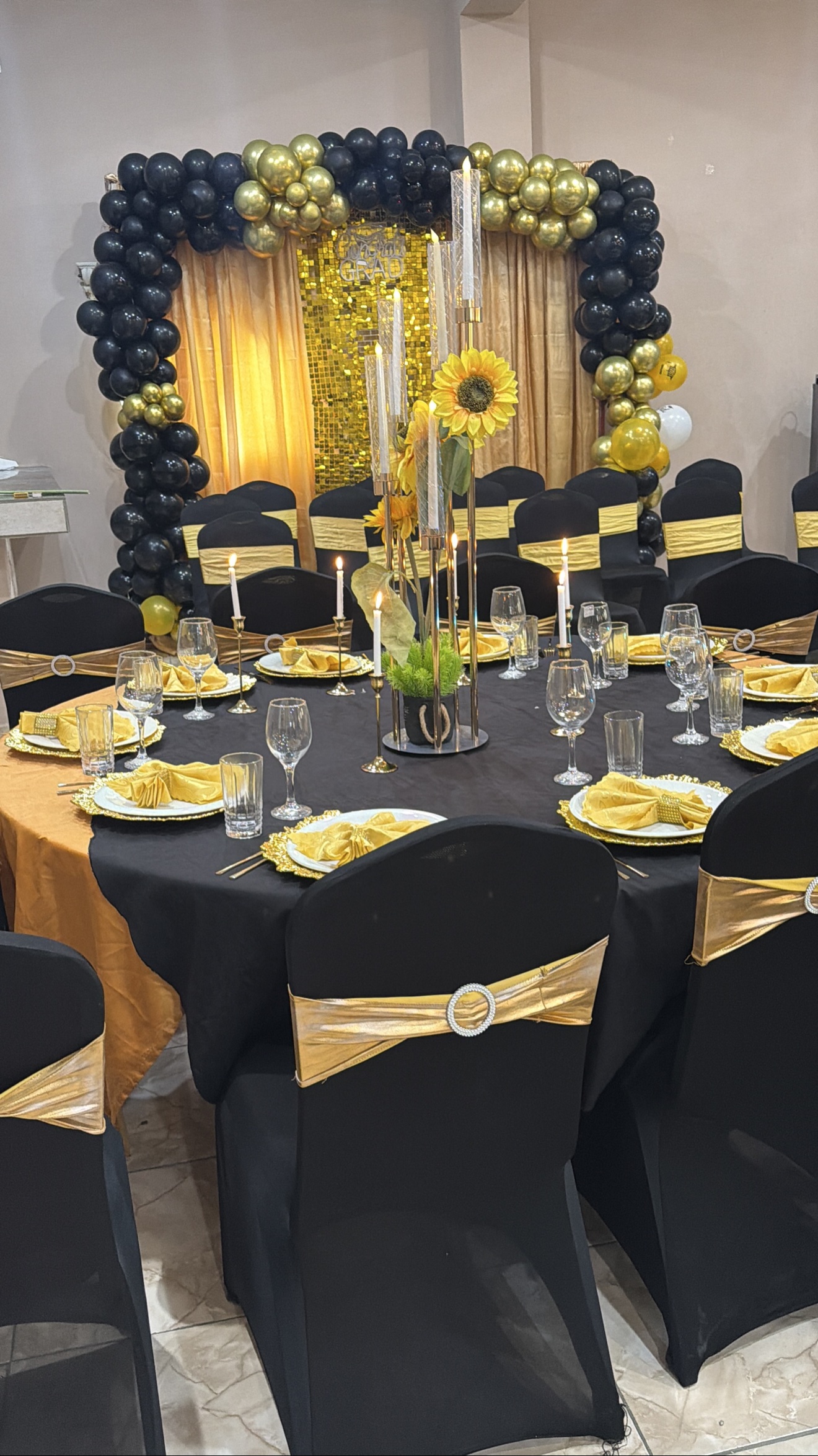 Conference Hall — Black and Gold